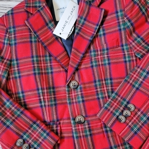 Janie and Jack Christmas Outfit Blazer and Pants 100% Wool NWT - Picture 5 of 6